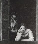 Bartolome Esteban Murillo Two Women at the window France oil painting artist